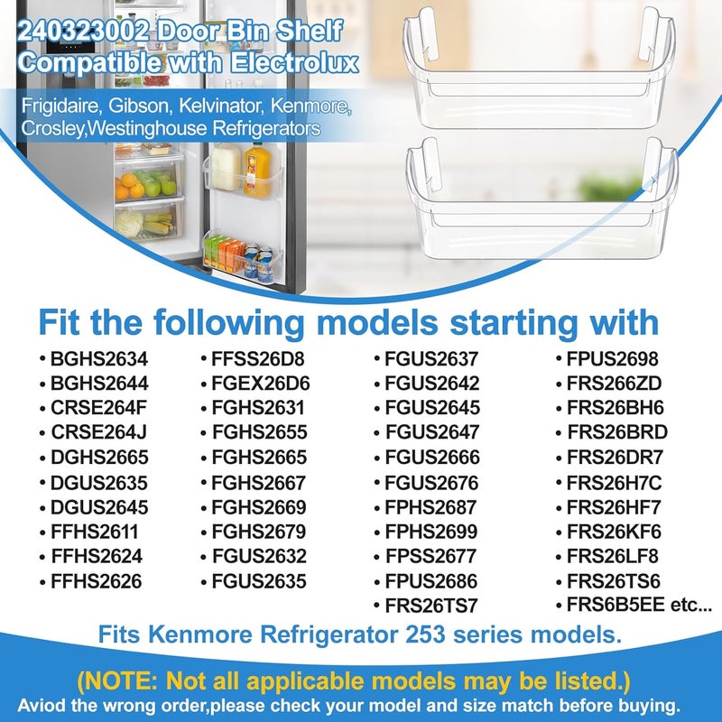Alvar UPGRADED 240323002 Refrigerator Door Bin Compatible With Frigidaire Gallery Door Shelf Replacement Bottom Fridge Shelves Frigidaire Replacement Door Shelf FGHS2631PF4A FGUS2642LF2 AP2115742 Door Bin - Image 4